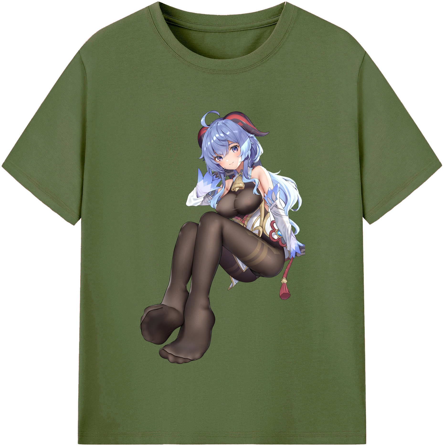げんし神 甘雨 かんう genshin Ganyu 綿100％半袖Tシャツ（フロントプリント）